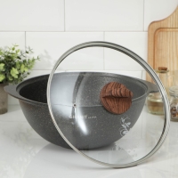 Казан для плова Grаnit ultrа, 4,5 л, стеклянная крышка, литые ручки, антипригарное покрытие, цвет чёрный Казан для плова Grаnit ultrа, 4,5 л, стеклянная крышка, литые ручки, антипригарное покрытие, цвет чёрный
