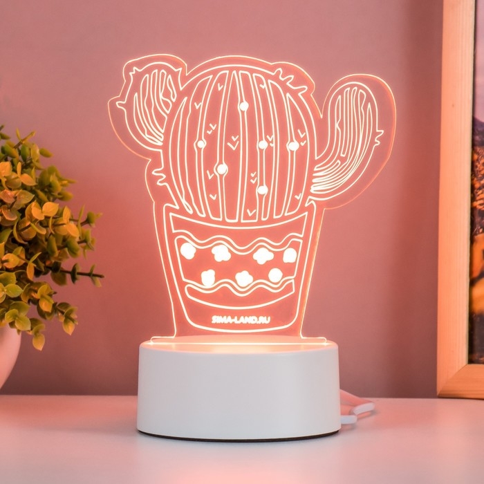 Светильник "Кактус" LED белый 14х9,5х15 см RISALUX