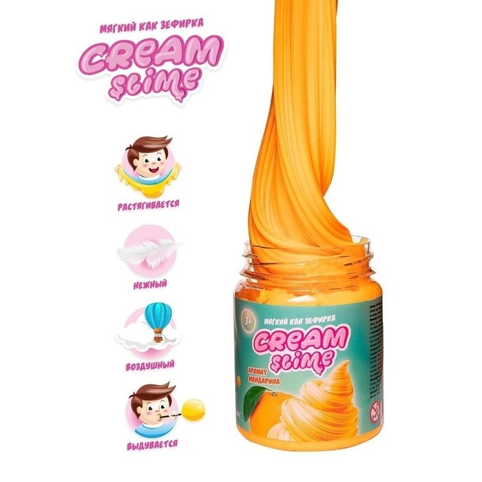 Слайм Cream-Slime с ароматом мандарина, 250 г Слайм Cream-Slime с ароматом мандарина, 250 г