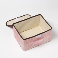 Короб стеллажный для хранения с крышкой &laquo;Ронда&raquo;, 26&times;20,5&times;16 см, цвет розовый