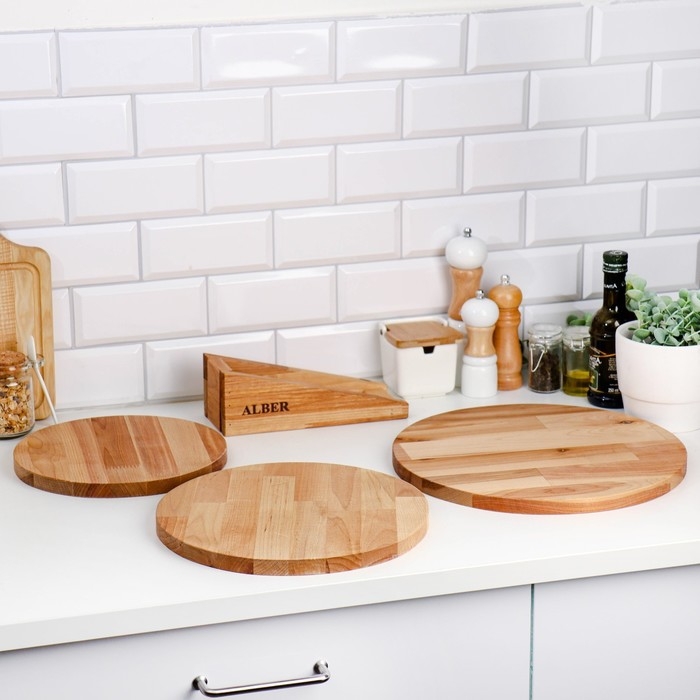 Набор досок разделочных Набор досок разделочных "Круг" в кассете D=35х1,8;30х1,8;25х1,8 см