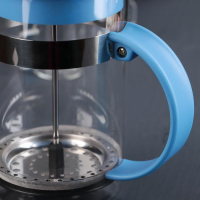 Чайник заварочный френч - пресс Доляна &laquo;Гарсон&raquo;, 800 мл, стекло, цвет голубой