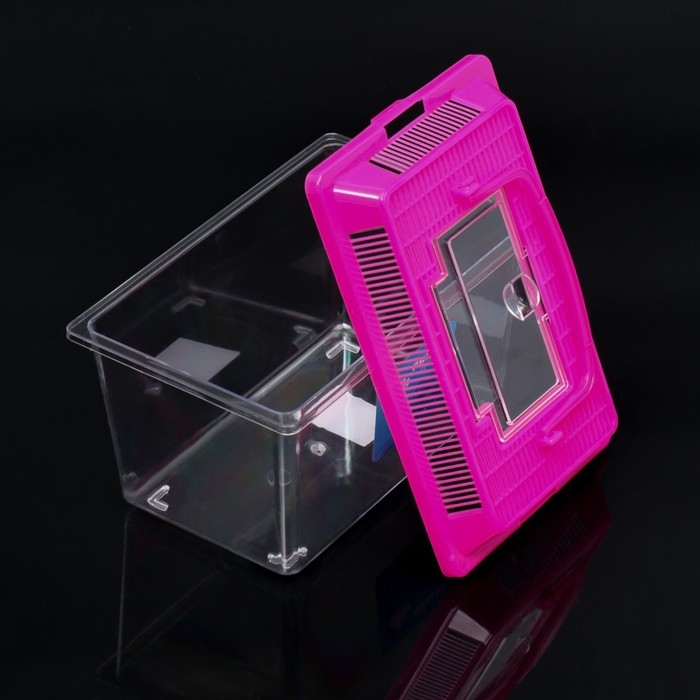 Переноска прямоугольная, 21,3 х 14 х 14,5 см, розовый Переноска прямоугольная, 21,3 х 14 х 14,5 см, розовый