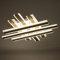 Люстра с ПДУ "Джема" LED 160Вт 3000-6000Вт RGB золото 70х70х12см BayerLux