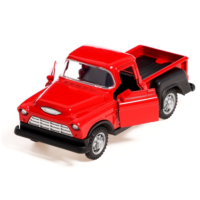 Машина «Ретро пикап», металлическая, инерция, открываются двери, световые и звуковые эффекты, 1:32, цвет красный Машина «Ретро пикап», металлическая, инерция, открываются двери, световые и звуковые эффекты, 1:32, цвет красный