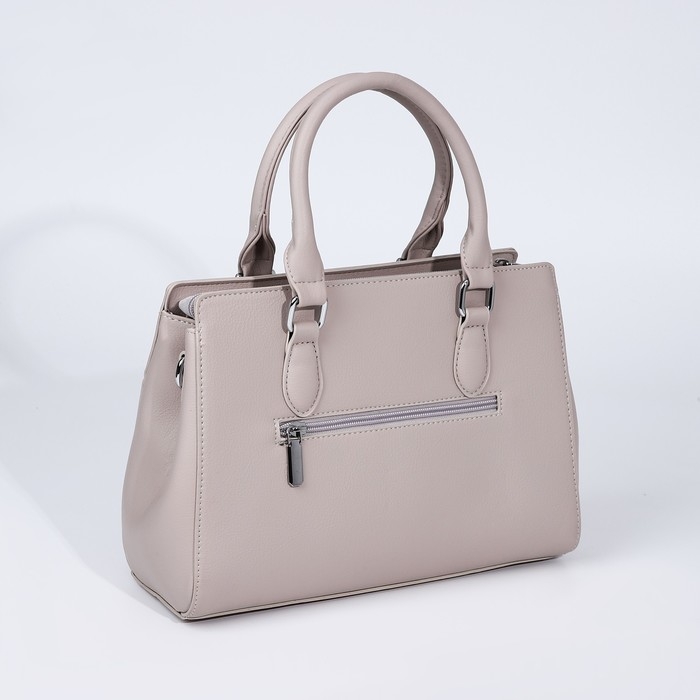 Сумка-тоут на молнии, наружный карман, цвет бежевый Сумка-тоут на молнии, наружный карман, цвет бежевый