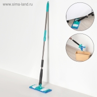 Швабра с отжимом Twist Доляна, насадка из микрофибры 32&times;9 см, телескопическая ручка 95-120, цвет синий