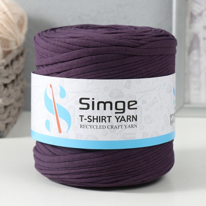 Трикотажная пряжа вторичная 90% хлопок,10% п/э, 100м/450&plusmn;50 гр (сирень) МИКС