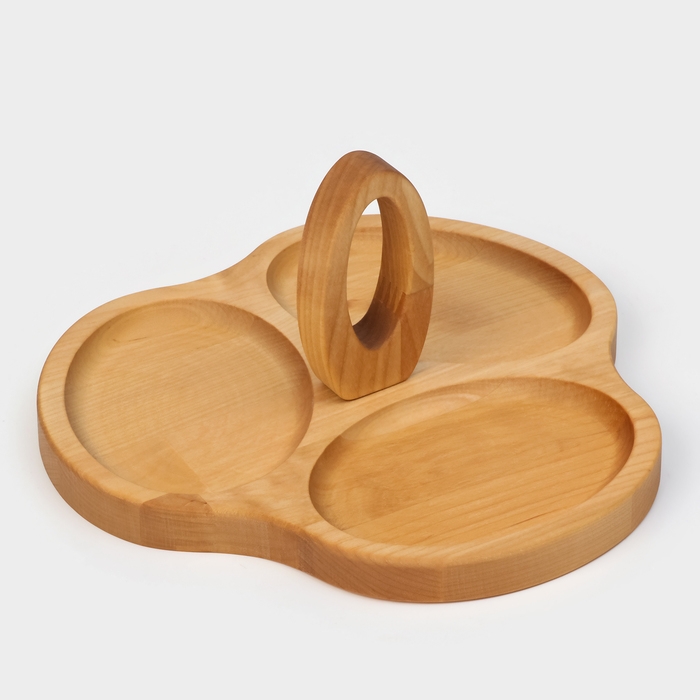 Менажница Adelica, 3 секции, с ручкой, 22×1,8 см, массив берёзы Менажница Adelica, 3 секции, с ручкой, 22×1,8 см, массив берёзы