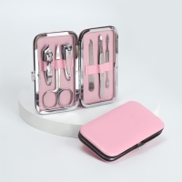 Набор маникюрный &laquo;Нежность&raquo;, 6 предметов, в футляре, цвет розовый