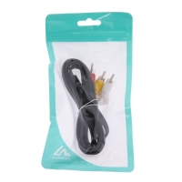 Кабель-переходник аудио/видео Luazon CAB-2, Jack 3.5 (m) - 3xRCA (m), 1.5 м, чёрный