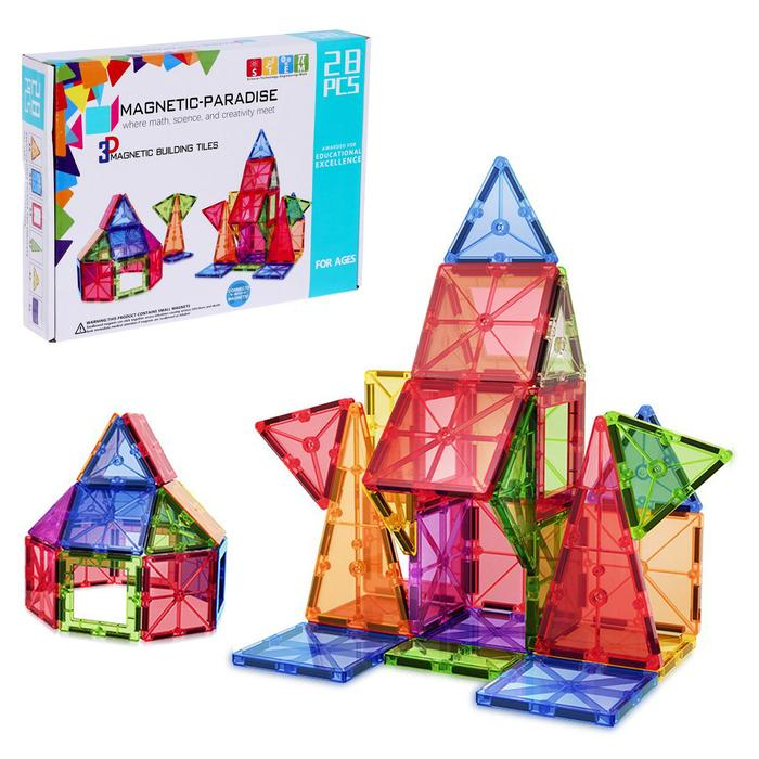 Конструктор магнитный &laquo;Геометрические фигуры&raquo;, 28 деталей