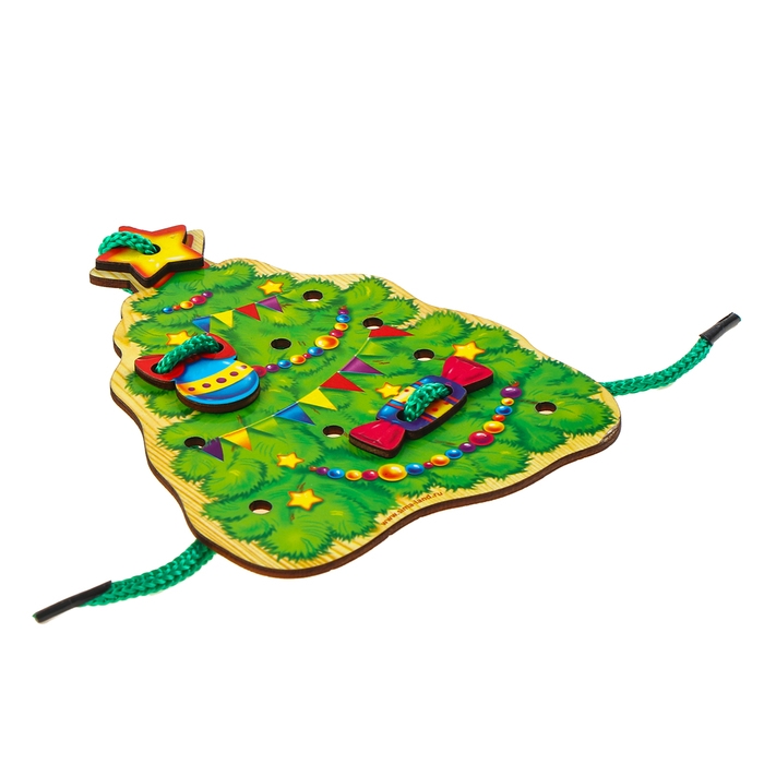 Новогодняя игрушка. Шнуровка фигурная &laquo;Новый год! Ёлочка&raquo;