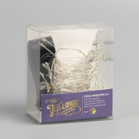 Гирлянда &laquo;Мишура&raquo; 5 м роса, IP20, серебристая нить, 100 LED, свечение мульти, 12 В