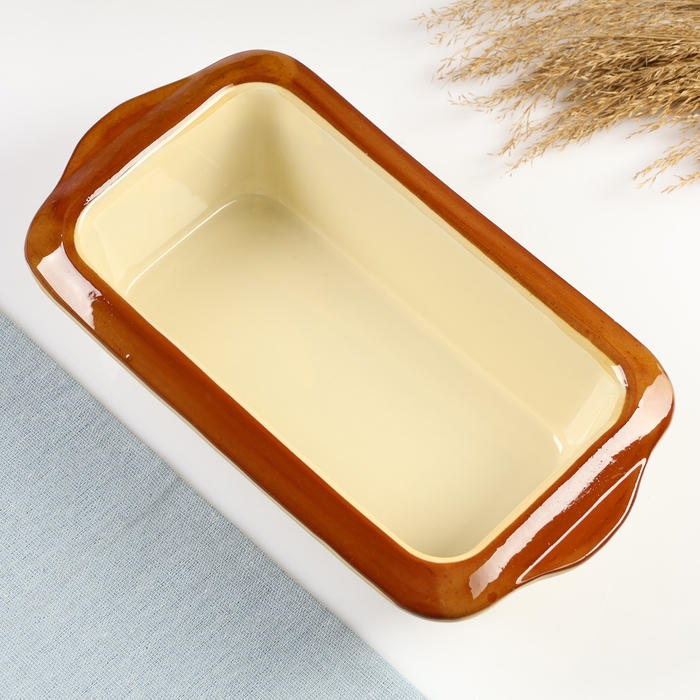 Емкость для запекания "Трапеза прямоугольная" 1л / 6,5х27х14,5см, карамель
