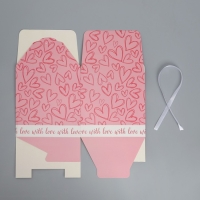 Коробка подарочная складная, упаковка, &laquo;Сердечки&raquo;, 18 х 18 х 18 см