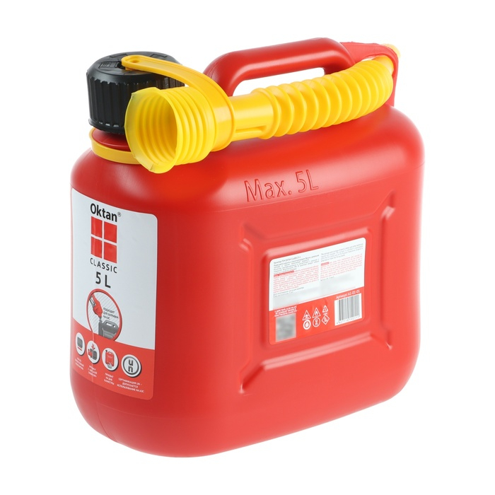 Канистра ГСМ Oktan CLASSIK, 5 л, пластиковая, красная Канистра ГСМ Oktan CLASSIK, 5 л, пластиковая, красная