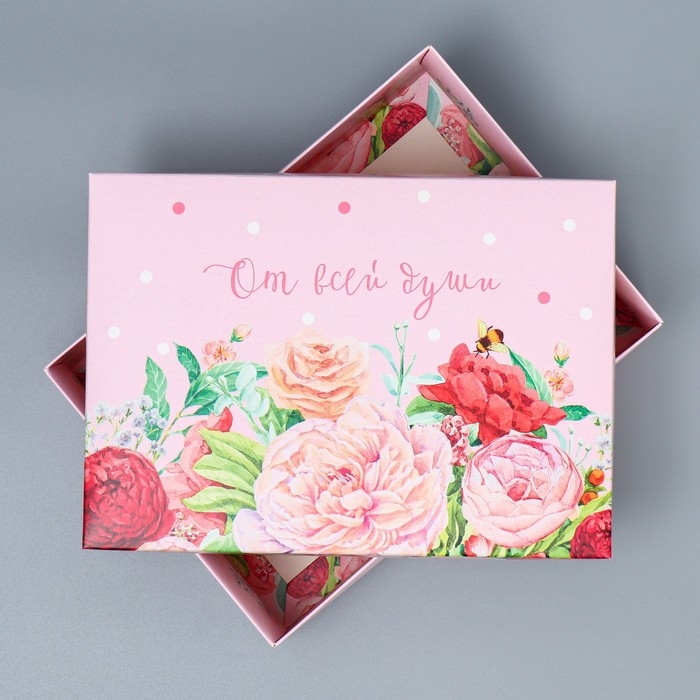 Коробка подарочная складная, упаковка, «Цветы», 21 х 15 х 7 см Коробка подарочная складная, упаковка, «Цветы», 21 х 15 х 7 см