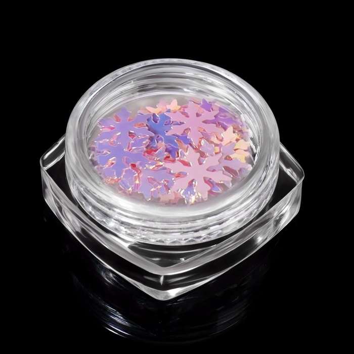 Новый год! Пайетки для декора «Снежинка», розовые/голографические Новый год! Пайетки для декора «Снежинка», розовые/голографические