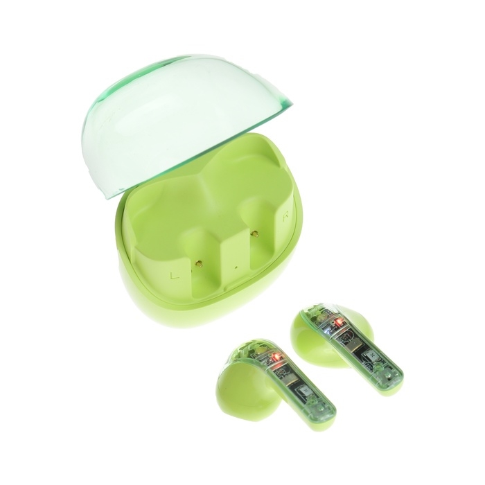 Наушники беспроводные R20, TWS, вкладыши, BT 5.3 , 30/200 мАч, шумоподавление, зелёные Наушники беспроводные R20, TWS, вкладыши, BT 5.3 , 30/200 мАч, шумоподавление, зелёные