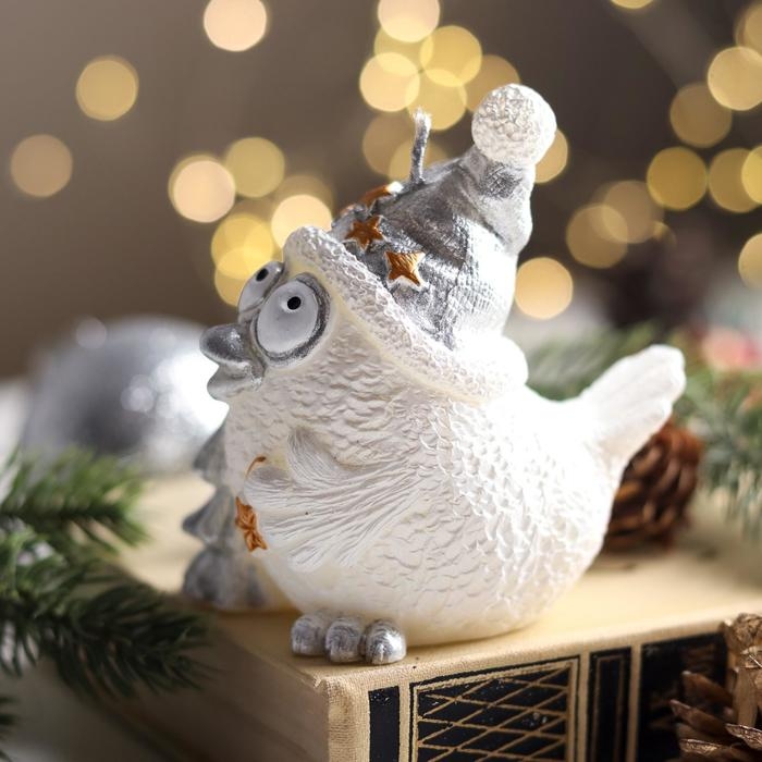 Свеча декоративная Свеча декоративная "Снежная птичка", 9х5,8х8,9 см, белый