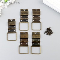 Петля накладная с упором угол открывания 90 градусов + гвозд. бронза набор 5 шт 4,8х2,4 см Петля накладная с упором угол открывания 90 градусов + гвозд. бронза набор 5 шт 4,8х2,4 см