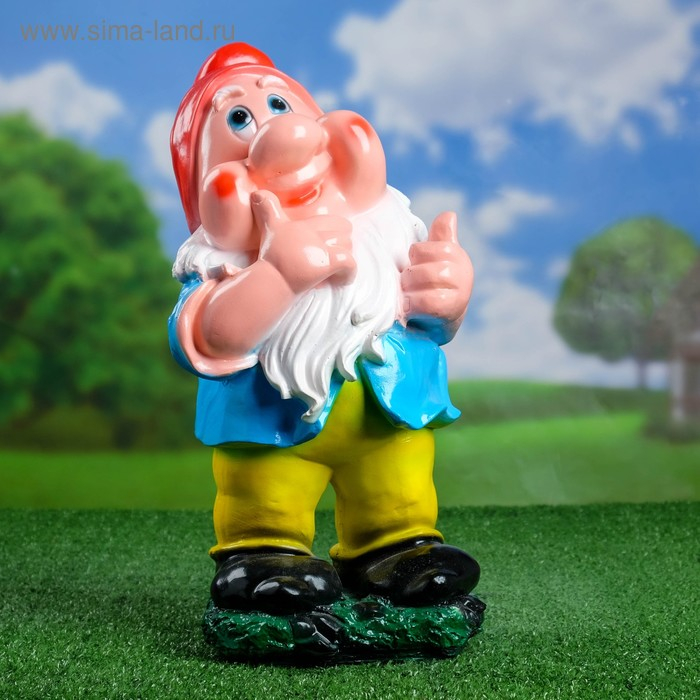 Садовая фигура "Гном веселый" 19х24х43см