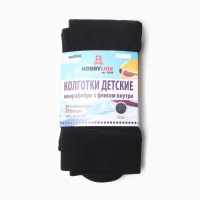 Колготки детские микрофибра с флисом внутри, цвет черный, рост 116-122 см (6-7 лет)