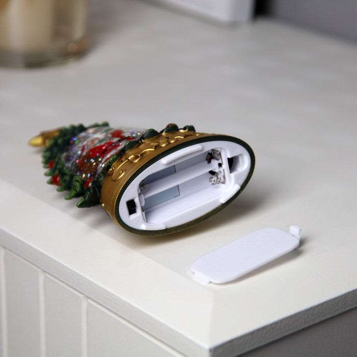 Светодиодная фигура &laquo;Дед Мороз с подарками&raquo; 9 &times; 15 &times; 4 см, пластик, батарейки АААх2 (не в комплекте), свечение тёплое белое