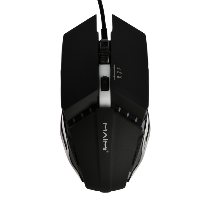 Мышь Maimi S2, игровая, оптическая, проводная, подсветка, 1600 dpi, чёрная