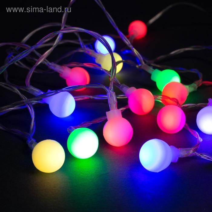 Гирлянда «Нить» 3 м с насадками «Шарики», IP20, прозрачная нить, 20 LED, свечение мульти (RG/RB), мигание, USB Гирлянда «Нить» 3 м с насадками «Шарики», IP20, прозрачная нить, 20 LED, свечение мульти (RG/RB), мигание, USB