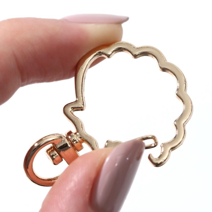 Карабин металлический &laquo;Ракушка&raquo;, 40 &times; 30 мм / 8 &times; 2,2 мм, 5 шт, цвет золотой