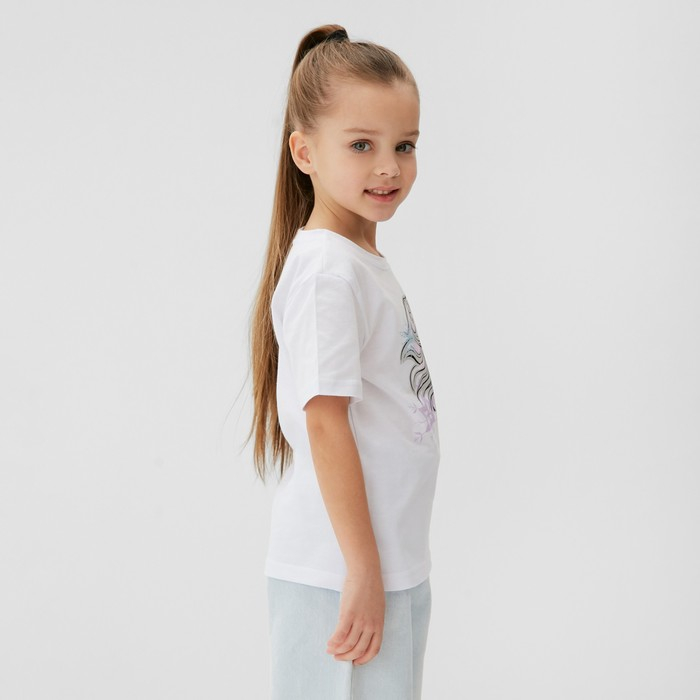 Футболка детская &laquo;Эльза&raquo;, Холодное сердце, рост 98-104, белый