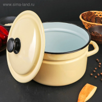 Кастрюля эмалированная цилиндрическая, 5 л, цвет слоновая кость Кастрюля эмалированная цилиндрическая, 5 л, цвет слоновая кость