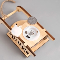 Ёлочная игрушка «Сани с Дедом Морозом», от батареек, свечение RGB Ёлочная игрушка «Сани с Дедом Морозом», от батареек, свечение RGB