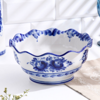 Салатник &laquo;Семья&raquo;, большой, 21&times;21&times;13 см, гжель