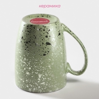 Кружка керамическая Доляна &laquo;Блеск&raquo;, 350 мл, цвет зелёный