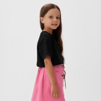 Футболка для девочки укороченная KAFTAN "Selfie", рост 164-170, цвет чёрный