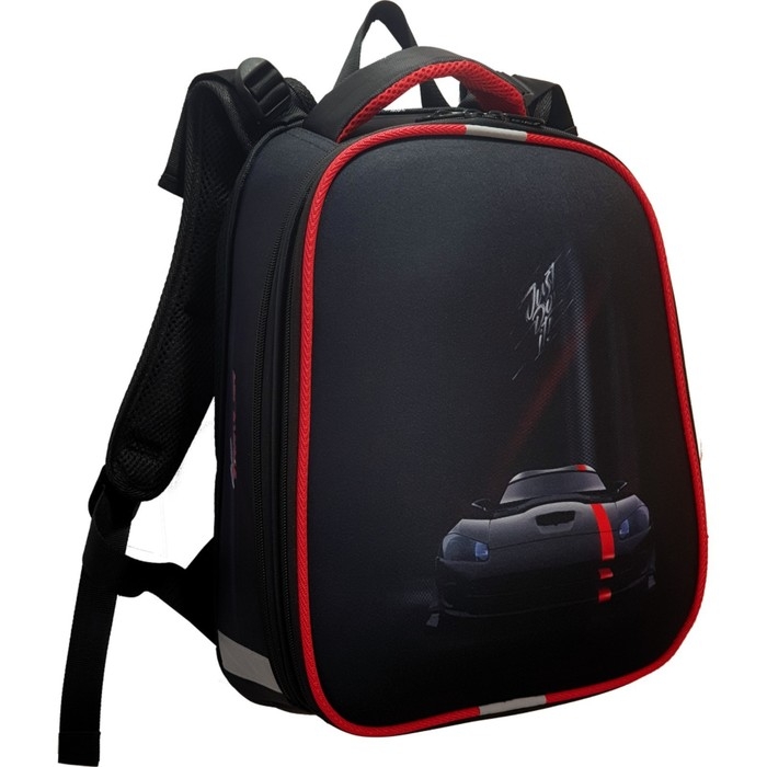 Рюкзак каркасный школьный 38 х 30 х 16 см, эргономичная спинка, Stavia "Чёрная машина"