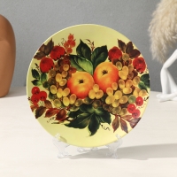 Тарелка декоративная «Фрукты», с рисунком на холсте, D = 20 см Тарелка декоративная «Фрукты», с рисунком на холсте, D = 20 см