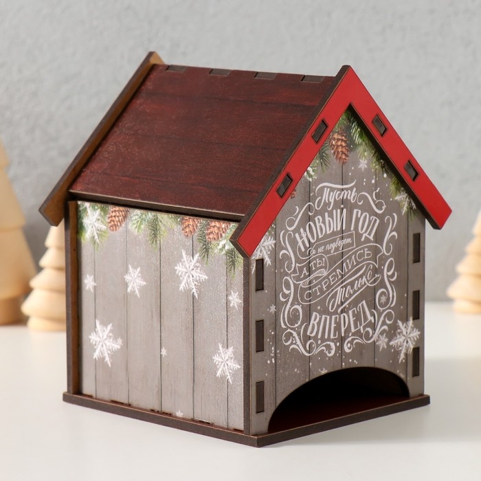 Чайный домик "Новогодние пожелания" 10,5х9,5х12 см МИКС