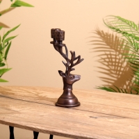 Подсвечник на 2 свечи "Олень" алюминий 11,5х9х23 см Подсвечник на 2 свечи "Олень" алюминий 11,5х9х23 см