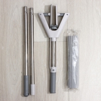 Швабра для мытья пола PVA Raccoon, со складным отжимом, насадка 28&times;6 см, стальная ручка с 3 секциями 130 см