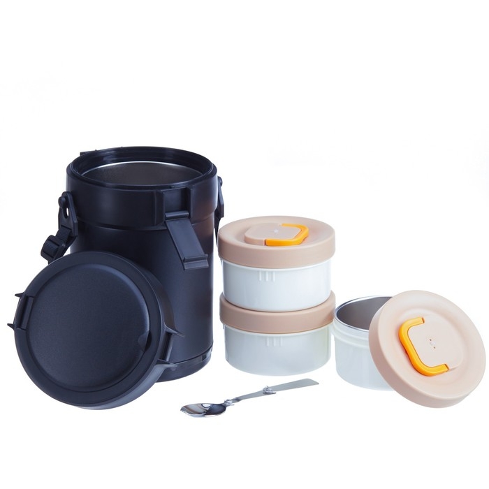 Термос для еды, 2.3 л, сохраняет тепло до 12 ч, черный