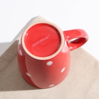 Кружка Доляна «Красный горох», 360 мл, цвет красный Кружка Доляна «Красный горох», 360 мл, цвет красный