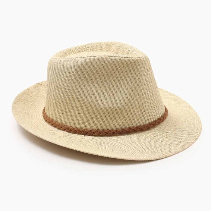 Шляпа мужская MINAKU, цвет бежевый, р-р 58 Шляпа мужская MINAKU, цвет бежевый, р-р 58