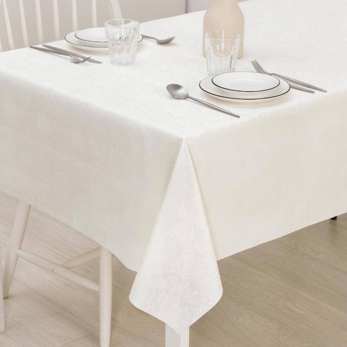 Клеенка столовая на нетканой основе с тиснением «Вензеля», ширина 135 см, рулон 20 м, цвет белый Клеенка столовая на нетканой основе с тиснением «Вензеля», ширина 135 см, рулон 20 м, цвет белый