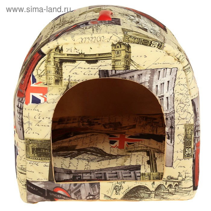 Домик-тоннель с ручкой, 58 х 36 х 36 см, мебельная ткань, микс расцветок Домик-тоннель с ручкой, 58 х 36 х 36 см, мебельная ткань, микс расцветок