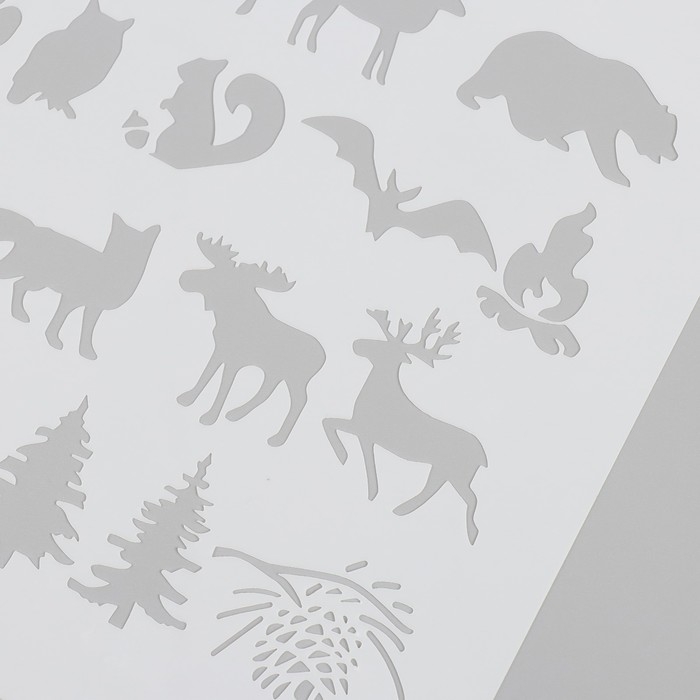 Трафарет пластик Трафарет пластик "Лесные жители" 20х20 см