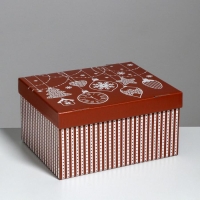 Коробка подарочная новогодняя складная &laquo;Яркий праздник&raquo;, 31,2 х 25,6 х 16,1 см, Новый год